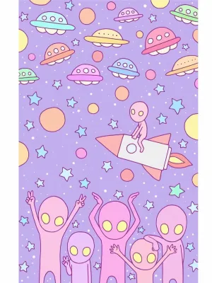 Alien Friends Space Adventure Wallpaper