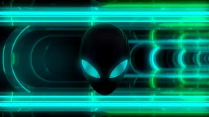 Alienware Logo Glowing Neon Effect Wallpaper