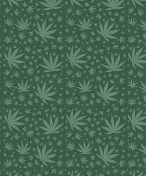 All-green Phone Background With Weed Leaf Graphics Wallpaper