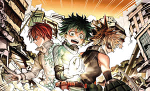 All Might’s Students, Deku And Todoroki, Overcome All Odds Wallpaper