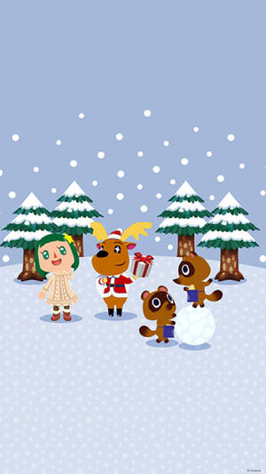 All Quiet On The Snowy Animal Crossing Island Wallpaper