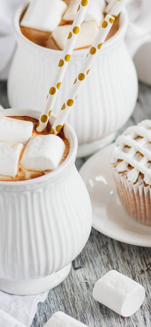 All White 3d Marshmallow Mugs Wallpaper