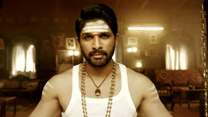 Allu Arjun Hd White Sleeveless Top Wallpaper