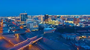 Alluring El Paso Cityscape At Sunset Wallpaper