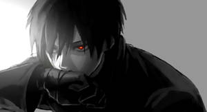 Alone Sad Anime Boys Glowing Red Eyes Wallpaper