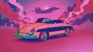 Alt Text & A Beautiful, Vintage Pink Car With A Classic, Retro Design. Wallpaper