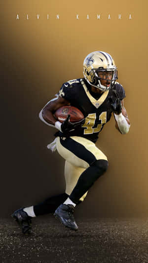 Alvin Kamara Running Yellow Wallpaper