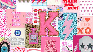 Amazing Pink Preppy Collage Wallpaper