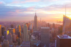 Amazing Sunset Over The Empire State Building Wallpaper