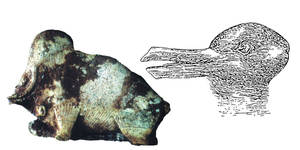 Ambiguous Rock Formation And Rabbit Drawing Wallpaper