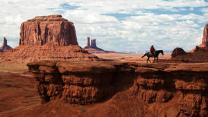 American Cowboy In Desert Wallpaper