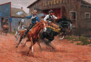 American Cowboy Painting Wallpaper