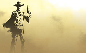 American Cowboy Sketch Wallpaper