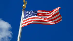 American Flag Silver And Gold Pole Wallpaper