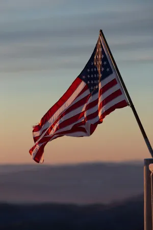 American Flag Sunset Glow.jpg Wallpaper
