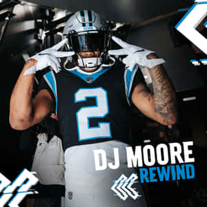American Football Athlete Dj Moore Peace Sign Wallpaper