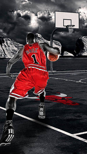 American Professional Basketball Player Derrick Rose Driving Sports Iphone Wallpaper