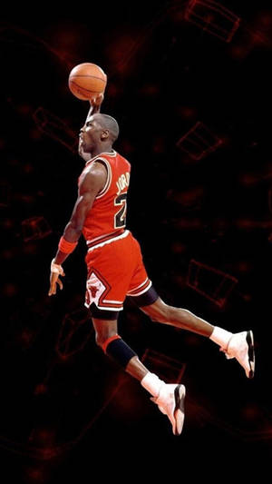 American Professional Basketball Player Michael Jordan Hanging Sports Iphone Wallpaper