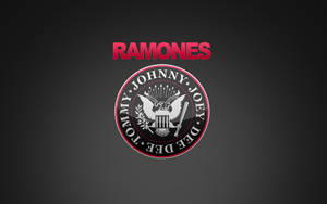 American Rock Band Ramones Eagle Seal Logo With Pink Typography Wallpaper