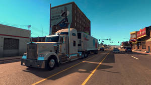 American Truck Simulator White Kenworth Truck Wallpaper