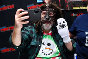 American Veteran Wrestler Mick Foley At 2022 Comic Con Wallpaper