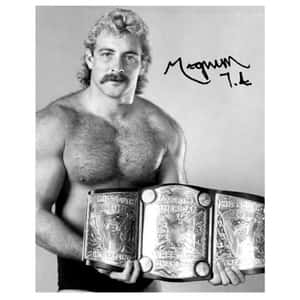 American Wrestler Magnum Ta Grayscale Autographed Portrait Wallpaper