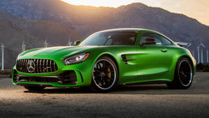 Amg Gtr Against Windmills Wallpaper