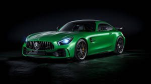 Amg Gtr Shining In Green Wallpaper