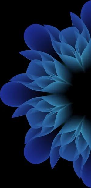 Amoled Android Solid Pastel Blue Flower Wallpaper