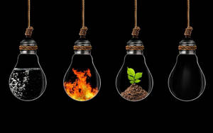 Amoled Four Elements Light Bulbs 4k Wallpaper