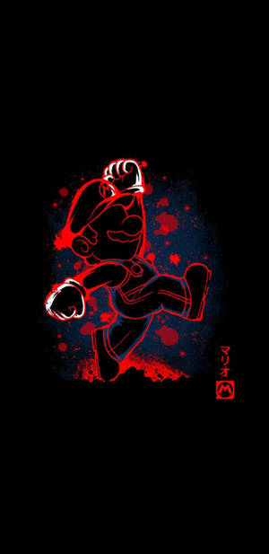 Amoled Red Super Mario Wallpaper