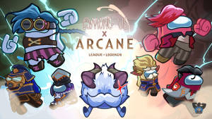 Among Us And Arcane Desktop Background Wallpaper