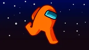 Among Us Orange Space Run Wallpaper