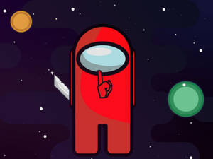 Among Us Space With Knife Wallpaper