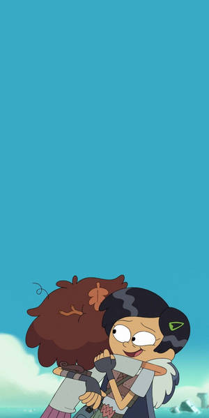 Amphibia Anne And Marcy Hugging Wallpaper