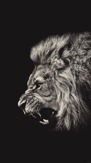 An Abstract Lion Roars Into The Night Wallpaper