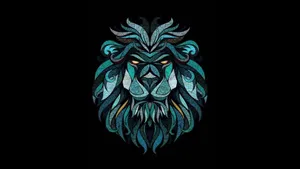 An Abstract Lion Silhouette Stands Out From A White Background Wallpaper