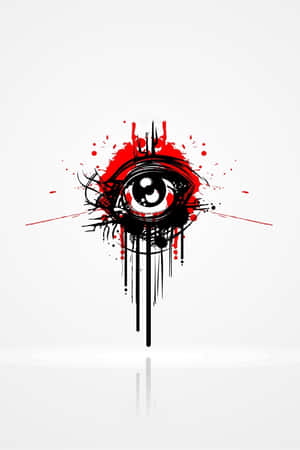 An Abstract Painting In Striking Colors Of Red, White And Black Wallpaper