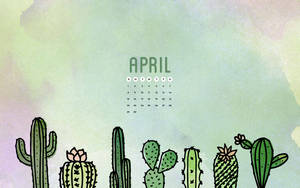 An Adorable April Day With A Cute Cactus Wallpaper