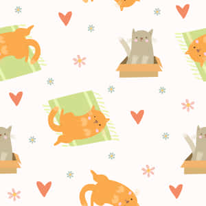 An Adorable Kawaii Anime Cat In A Cool Pose Wallpaper