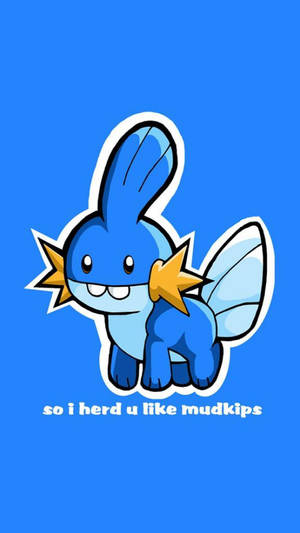 An Adorable Mudkip Plushie Waits For A Playmate Wallpaper