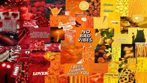 An Aesthetic Collage Desktop With Textured Background Wallpaper