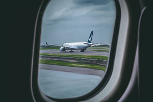 An Airplane Shot From A Plane Window Wallpaper