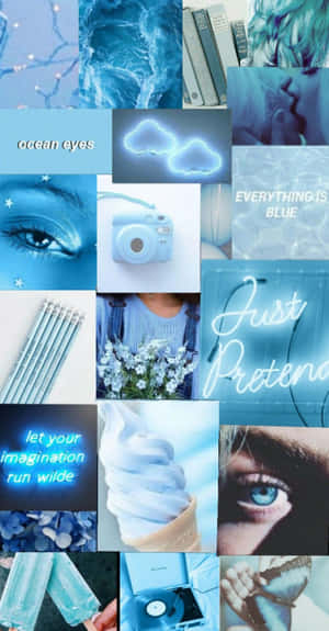 An Array Of Blue Things On A White Background Wallpaper