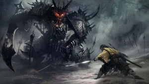 An Art Piece Depicting A Traditional Samurai Wallpaper