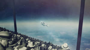 An Astronaut Enjoying The Wonders Of Outer Space Wallpaper
