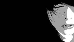 An Emo Girl With An Intense Expression Wallpaper