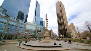 An Empty Columbus Circle Wallpaper