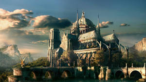 An Enchanted Castle With Ancient Grounds. Wallpaper