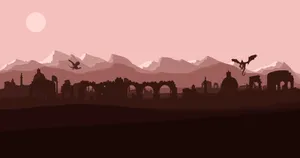 An Epic Minimalist Journey Through Middle-earth Wallpaper